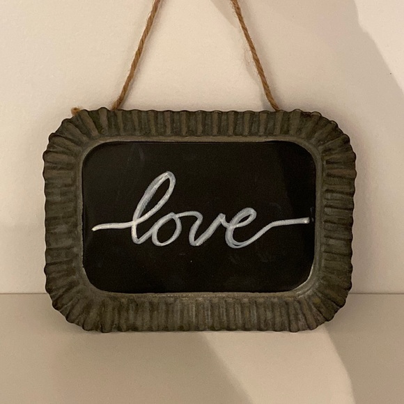 Rippled tin chalkboard metal farmhouse sign - Picture 1 of 4